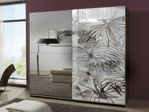 Шкаф купе HETTICH с Пескоструйным рисунком и зеркалом